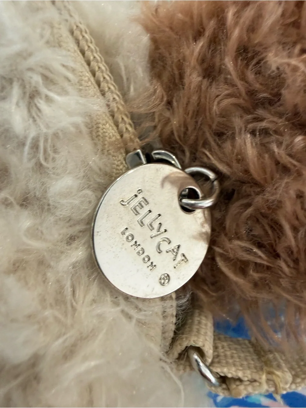 Jellycat Cream and Brown Bear Face Crossbody Bag